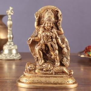 Pure Brass Goddess Kali Ma Idol | 5" Antique Polish Art | 710g Sacred Masterpiece | Divine Mother Grace | Jaipurio